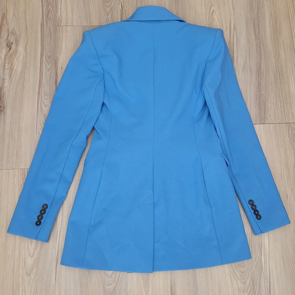 Express Double Breasted Hourglass Blazer Blue Tailored Blazer Size 2 - Picture 4 of 7